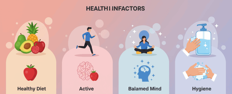 4 Key Factors for Health: Diet, Lifestyle, Mind, Hygiene